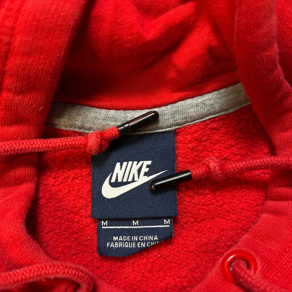 Vintage Blue Tag Nike Hoodie Embroidered Big Mesh Logo Spell Out Red Medium